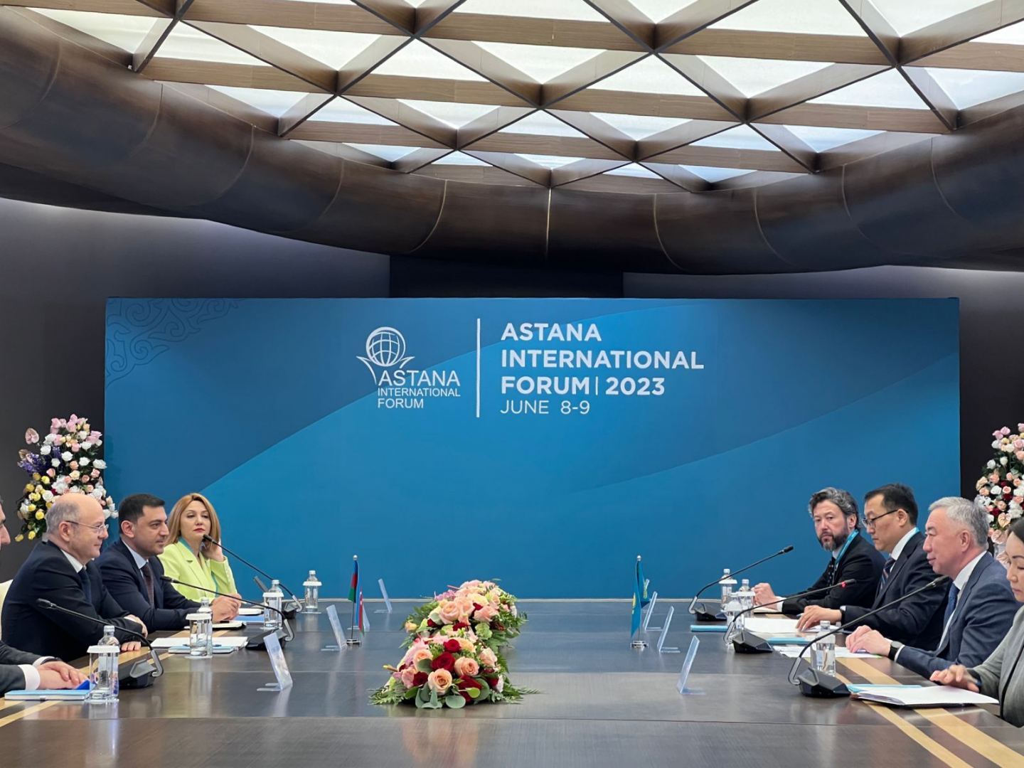 2023_06_09_Serik Zhumangarin with Parviz Shahbazov ar the Astana International Forum - AIF 2023.jpg